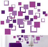 Purple Squares 84 Stickers Wall Decal