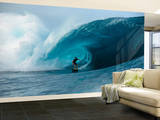 Oahu Surfer Riding Wave Wall Mural
