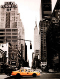 Yellow Cab New York City Art Print Poster Poster