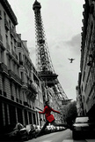 La Veste Rouge (The Red Jacket, Paris) 3-D Art Poster Lenticular Print Photo