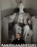Barack Obama in Front of Lincoln Memorial Art Print Poster Prints