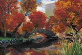 Central Park New York City Seasons 3-D Lenticular Poster Print Prints