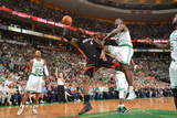 Boston, MA - June 3: LeBron James and Brandon Bass Photographic Print by Jesse D. Garrabrant