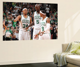 Boston, MA - June 3: Paul Pierce, Kev and Rajon Rondo Prints by Brian Babineau