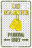 US Marine Parking Only Cartel de chapa