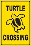 Turtle Crossing Tin Sign