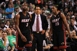Boston, MA - June 03: Dwyane Wade and Mario Chalmers Fotografie-Druck von Jim Rogash