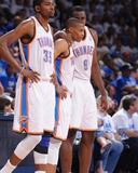 Oklahoma City, OK - June 2:  Kevin Durant, Russell Westbrook and Serge Ibaka Photographic Print by Andrew Bernstein