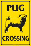 Pug Crossing Plaque en métal