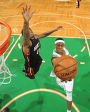 Boston, MA - June 3: Rajon Rondo and Udonis Haslem Photographic Print by Brian Babineau