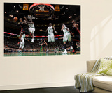 Boston, MA - June 3: LeBron James and Brandon Bass Poster by Brian Babineau