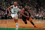Boston, MA - June 3: Dwayne Wade and Ray Allen Photographic Print by Brian Babineau