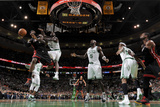 Boston, MA - June 3: LeBron James and Brandon Bass Photographic Print by Brian Babineau