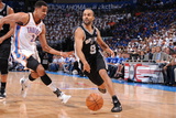 Oklahoma City, OK - June 2: Tony Parker and Thabo Sefolosha Photographic Print by Andrew Bernstein