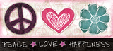 Peace Love Happiness Kunstdrucke von Jennifer Pugh