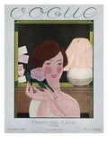Vogue Cover - December 1924 Premium Giclee Print by Georges Lepape