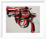 Gun, c.1981-82 (black and red on white) Framed Giclee Print by Andy Warhol