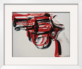 Gun, c.1981-82 (black and red on white) Framed Giclee Print by Andy Warhol