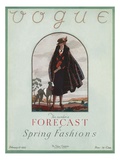 Vogue Cover - February 1922 Premium Giclee Print by Leslie Saalburg