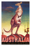Australia, Airline & Travel Kangaroo c.1957 Affiches par Eileen Mayo