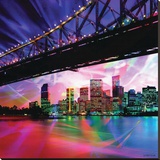 Colorful Bridge Stretched Canvas Print by Marcus 