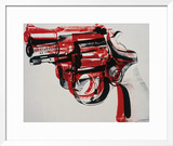 Gun, c.1981-82 (black and red on white) Framed Giclee Print by Andy Warhol
