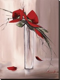 Les Fleurs Rouges II Stretched Canvas Print by Olivier Tramoni
