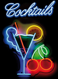 Neon Cocktails Tin Sign