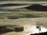 Morning Fog Shrouds the Surface of Bear Pond Photographic Print by Michael Melford