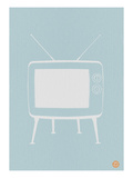 Vintage Tv Blue Poster Posters by  NaxArt