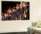Miami, FL - June 17: The Oklahoma City Thunder players line up during Game Three of the 2012 NBA Fi Reproduction murale géante par Joe Murphy