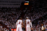Miami, FL - June 17: Dwyane Wade and LeBron James Photographic Print by Andrew Bernstein