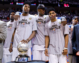 Oklahoma City, OK - June 6: Kevin Durant, Serge Ibaka and Russell Westbrook Photographic Print by Layne Murdoch