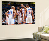 Oklahoma City, OK - June 6: Derek Fisher, Nick Collison, James Harden, Kevin Durant and Russell Wes Wall Mural by Layne Murdoch