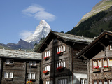 Zermatt and the Matterhorn Behind, Valais, Swiss Alps, Switzerland, Europe Photographic Print by Hans-Peter Merten