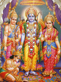Picture of Hindu Gods Laksman, Rama, Sita and Hanuman, India, Asia Photographie par  Godong