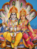Picture of Hindu Gods Visnu and Lakshmi, India, Asia Photographic Print by  Godong