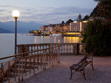 Promenade and Lake at Dusk, Bellagio, Lake Como, Lombardy, Italian Lakes, Italy, Europe Photographic Print by Frank Fell