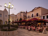 Restaurants at Dusk, St. Markos Square, Zakynthos Town, Zakynthos, Ionian Islands, Greek Islands, G Photographic Print by Frank Fell