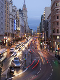 The Gran Via at Dusk, Madrid, Spain, Europe Photographic Print by Angelo Cavalli