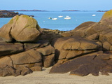 Sea and Spectacular Rocks, Trebeurden, Cote De Granit Rose (Pink Granite Coast), Cotes D'Armor, Bri Photographic Print by Guy Thouvenin