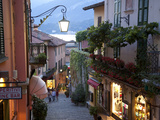 Shopping Street at Dusk, Bellagio, Lake Como, Lombardy, Italy, Europe Photographic Print by Frank Fell
