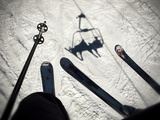 A View from the Ski Lift in Vail Colorado Showing Skis and Poles Photographie par Keith Barraclough