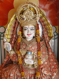 Statue of the Hindu Goddess Annapurna (Parvati) Giving Food, Lakshman Temple, Rishikesh, Uttarakhan Photographic Print by  Godong
