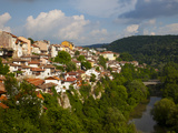 Stormy Weather at Dusk over Hillside Houses Above the Yantra River, Veliko Tarnovo, Bulgaria, Europ Photographic Print by Dallas & John Heaton