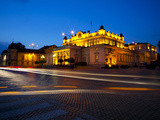 Floodlit National Assembly Building, Ploshtad National Assembly Square, Sofia, Bulgaria, Europe Photographic Print by Dallas & John Heaton