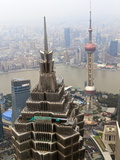 High View of Jinmao (Jin Mao) Tower and Oriental Pearl Tower, Shanghai, China, Asia Photographic Print by Amanda Hall