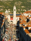 Stradun Street and Watch Tower, Dubrovnik, UNESCO World Heritage Site, Dubrovnik-Neretva County, Cr Photographic Print by Emanuele Ciccomartino
