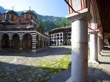 Courtyard and Church of the Nativity, Rila Monastery, UNESCO World Heritage Site, Nestled in the Ri Photographic Print by Dallas & John Heaton