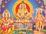 Picture of Hindu Gods Ganesh, Ayappa and Subramania, India, Asia Photographie par  Godong